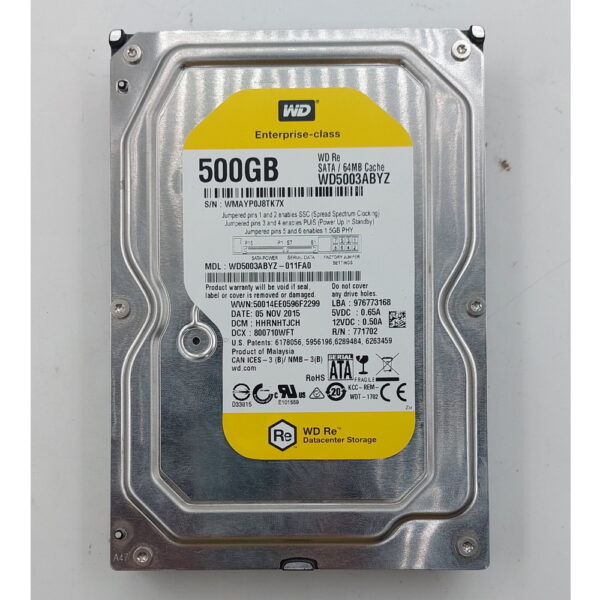 Жесткий диск WD5003ABYZ, WD, 500 Гб, SATA, 3.5