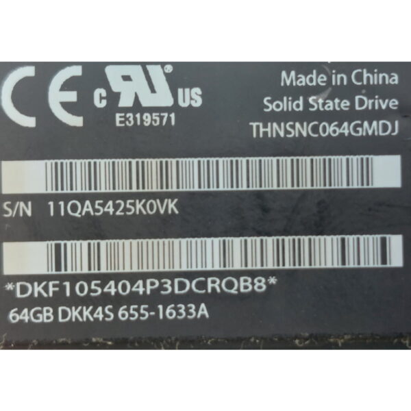 SSD диск THNSNC064GMD, Apple, 64 Гб, SATA, 1.8 — изображение 2