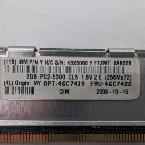 Модуль памяти HYS72T256921EFA-3S-C2, 46C7422, 43X5060, 46c7419, SK Hynix, IBM, DDR2, 2Gb, 5300 — изображение 3