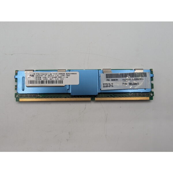 Модуль памяти MT9HTF6472FY-667, 38l5901, Micron, IBM, DDR2, 512MB, 5300