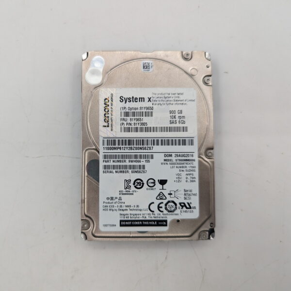Жесткий диск ST900MM0006, 81Y9651, 81Y3805, IBM, Seagate, 900 Гб, SAS, 2.5