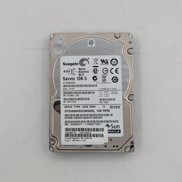 Жесткий диск 542-0388-01, 390-0490-02, ST9300605SS, ST930005SSUN300G, Sun, Seagate, 300 Гб, SAS, 2.5