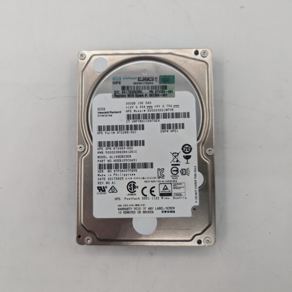 Жесткий диск 872286-001, ALI4SEB03EN, 872483-002, HP, 300 Гб, SAS, 2.5