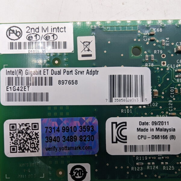 Сетевая карта Intel, E1G42ET, PCI-E, 2 X 10/100/1000 Мбит/с — изображение 3