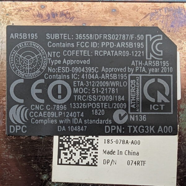 Крышка DDR, HDD, WI-FI 074RTF, Dell Inspiron N5110 M5110 — изображение 3