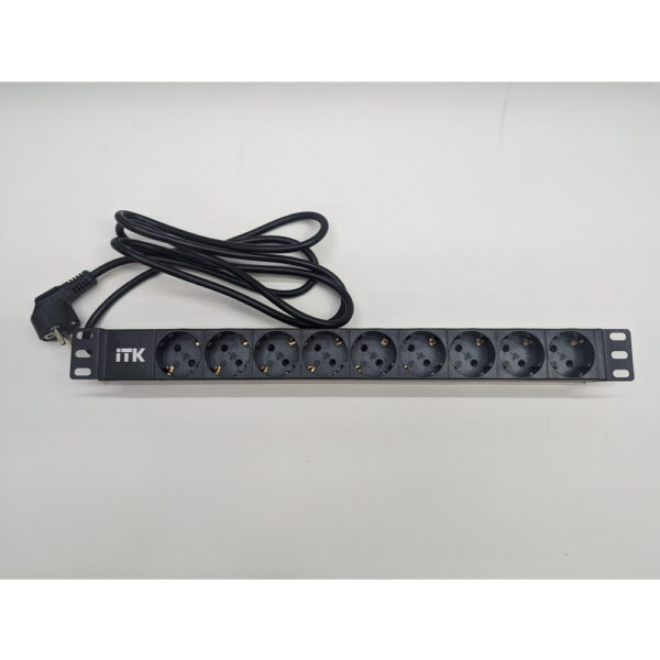 Блок розеток PH22-9D1-P, ITK, 9 розеток Schuko, 1U
