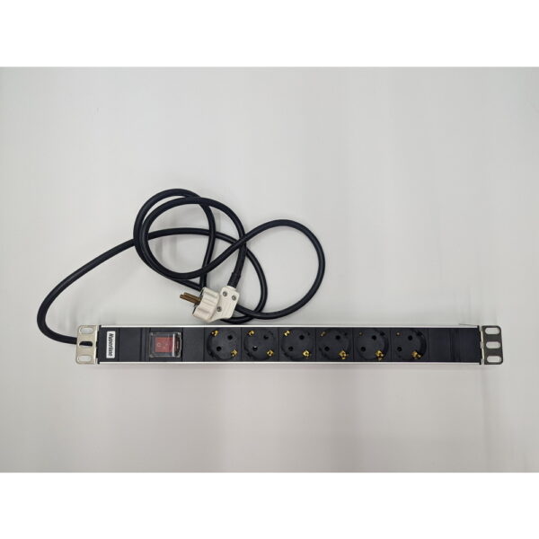 Блок розеток SHT19-6SH-2.5EU, Hyperline, 6 розеток Schuko, 1U