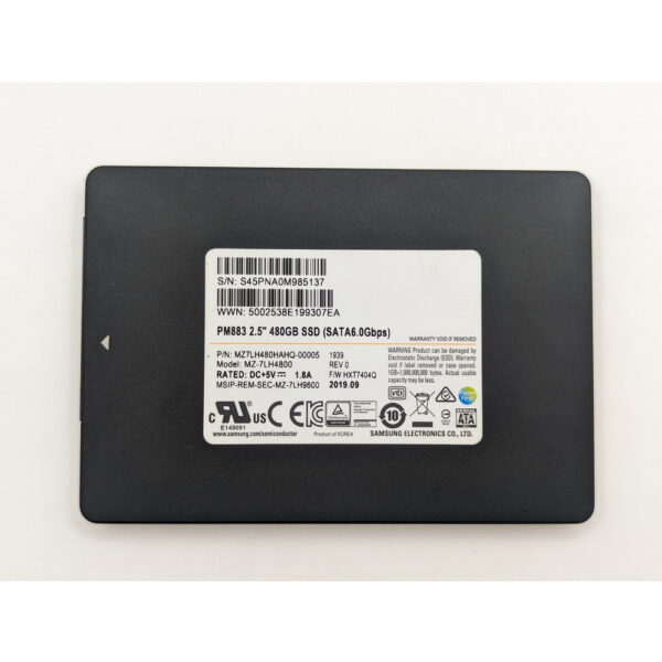 SSD диск MZ7LH480HAHQ-00005, MZ-7LH4800, PM883, Samsung, 480 Гб, SATA, 2.5