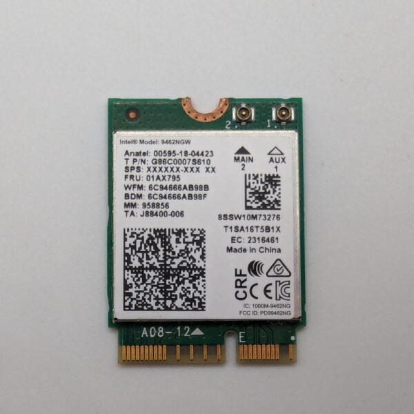 Wi-Fi + Bluetooth модуль 01AX795, 9462NGW, Lenovo, Intel, NGFF, M.2, 802.11ac