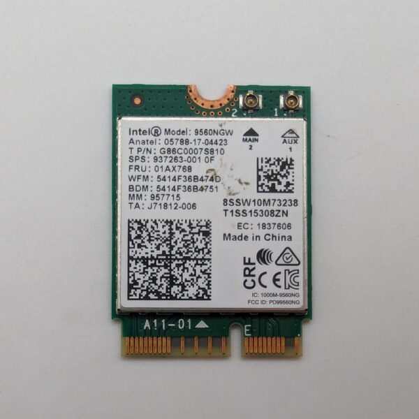 Wi-Fi + Bluetooth модуль 01AX768, 9560NGW, Lenovo, Intel, NGFF, M.2, 802.11ac, 2,4G, 5G