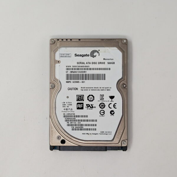 Жесткий диск ST9500423AS, 623985-001, 634925-001, Seagate, HP, 500 Гб, SATA, 2.5