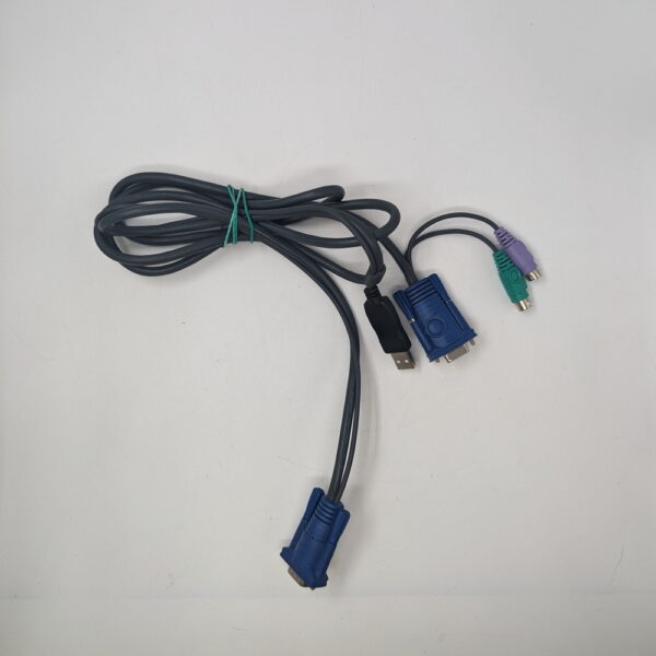 KVM кабель 2L-5502UP, Aten с встроенным конвертером интерфейса PS/2-USB, 1.8 м)