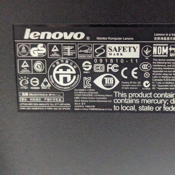 Монитор 45J8741, Lenovo Thinkvision L2250p, 22", 1680 x 1050, имеются следы эксплуатации — изображение 3