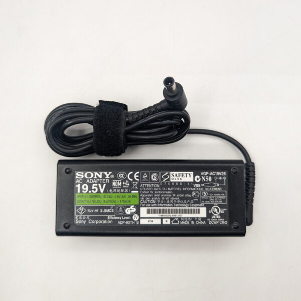 Адаптер питания ADP-90TH, VGP-AC19V26, Sony 19.5V, 4,7A, 6.5-4.4мм с иглой в центре, с кабелем питания — изображение 2