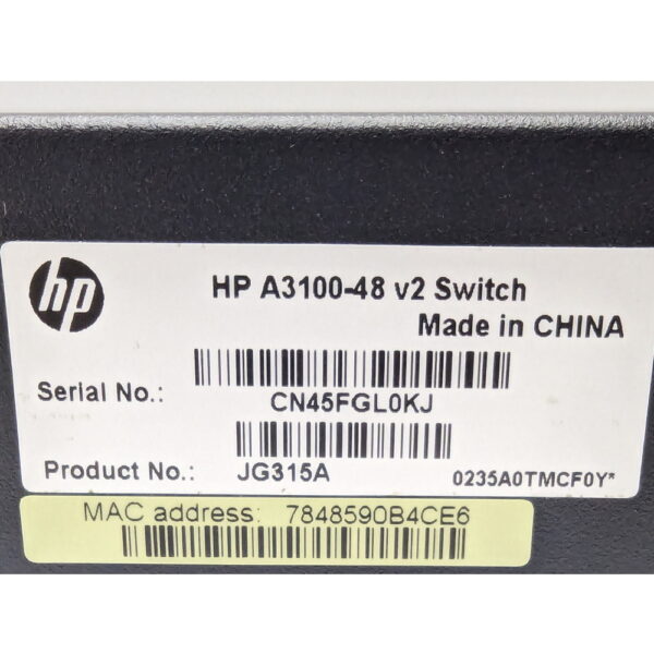 Коммутатор JG315A, A3100-48 V2, HP — изображение 2