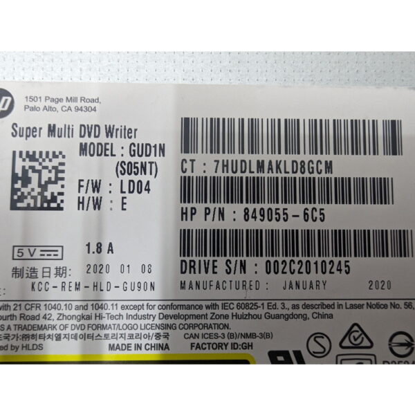 Привод DVD-RW 849055-6C5, HP, 9.5 — изображение 3