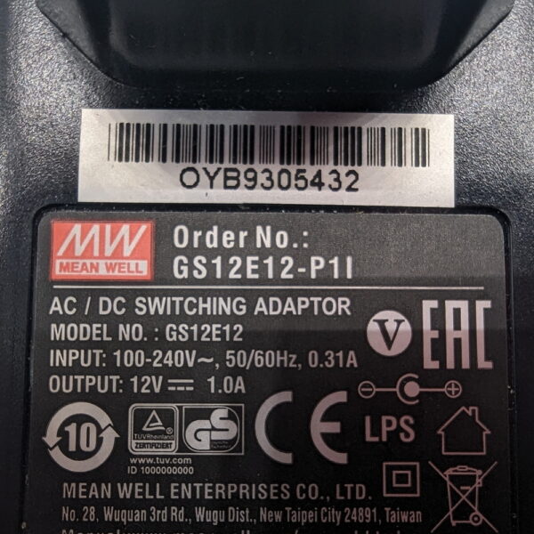 Адаптер питания SGA12E12, Mean-Well, 12V, 1А — изображение 3