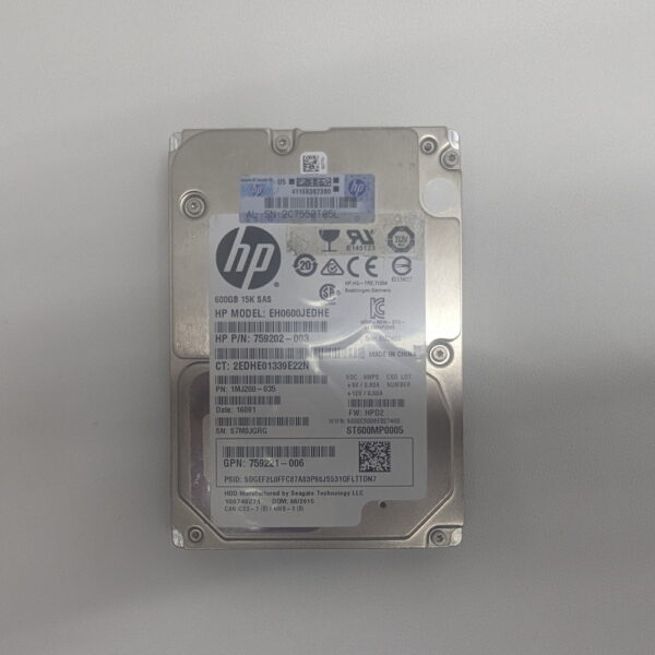 Жесткий диск 759202-003, 759221-006, ST600MP0005, EH0600JEDHE, HP, 600 Гб, SAS, 2.5