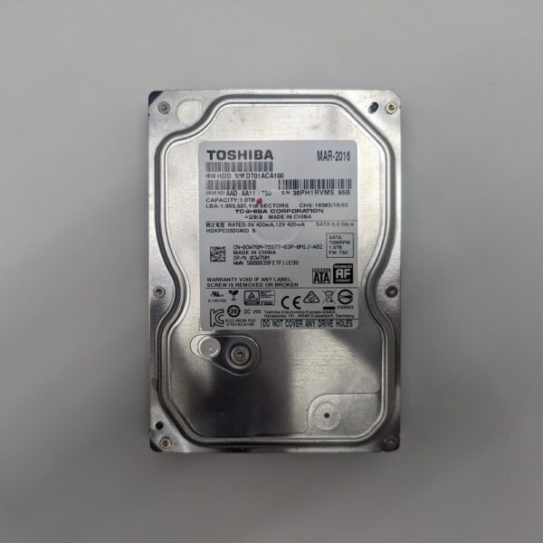 Жесткий диск 0CW76M, DT01ACA100, Toshiba, Dell, 1 Тб, SATA, 3.5