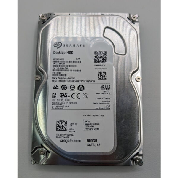 Жесткий диск ST500DM002, 02pkvy, Seagate, Dell, 500 Гб, SATA, 3.5