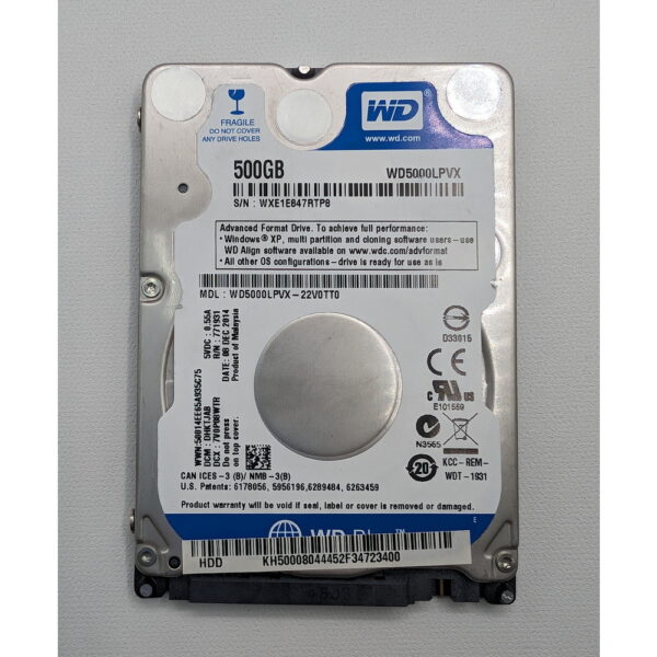 Жесткий диск WD5000LPVX, WD Blue, 500 Гб, SATA, 2.5