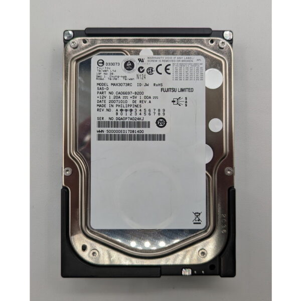 Жесткий диск CA06697-B200, MAX3073RC, Fujitsu, 73.5 Гб, SAS, 3.5