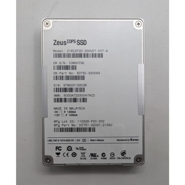 SSD диск sdt5c-s200ss, z16izf2d-200uct-hit-a, 110329-p20-002, hit51-0237-213au, 200 Гб, SAS, 2.5
