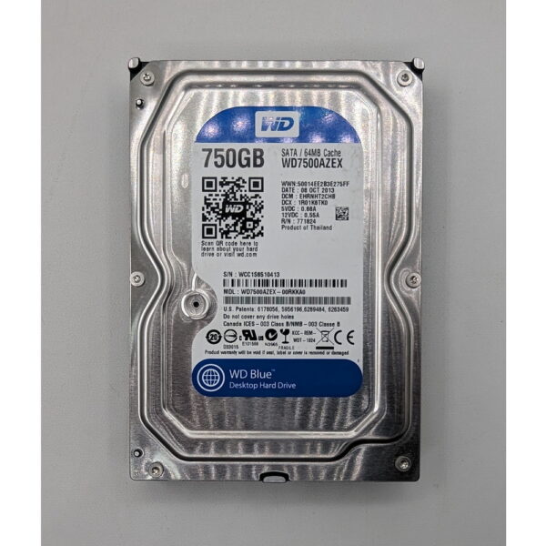 Жесткий диск WD7500AZEX, WD, 750 Гб, SATA, 3.5