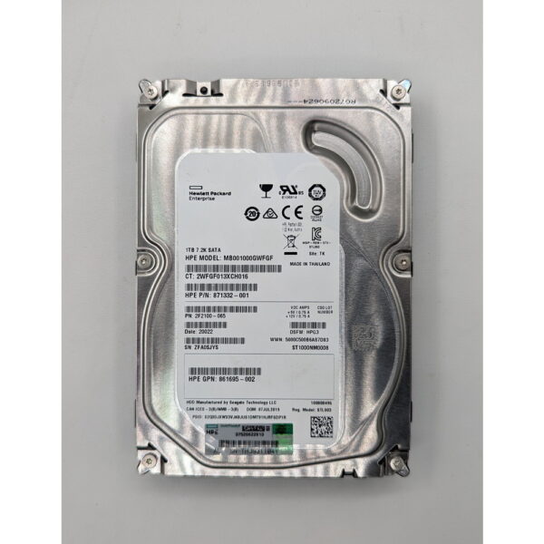Жесткий диск 871332-001, 861695-002, ST1000NM0008, HP, 1 Тб, SATA, 3.5