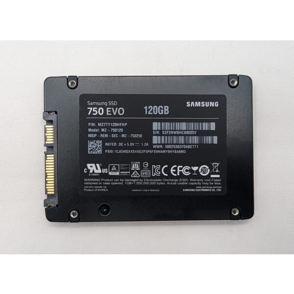 SSD диск MZ7TY120HFHP, MZ-750120, Samsung 750 EVO, 120 Гб, SATA, 2.5 — изображение 2