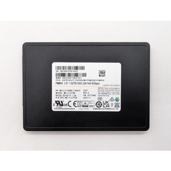 SSD диск MZ7L31T9HBLT-00A07, MZ-7L31T90, PM893, Samsung, 1,92 Тб, SATA, 2.5