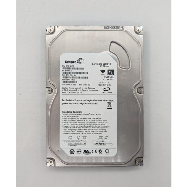 Жесткий диск ST380815AS, Seagate, 80 Гб, SATA, 3.5