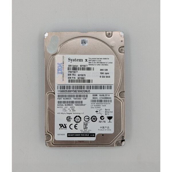 Жесткий диск 90Y8877, 90Y8878, 90Y8881, ST300MM006, IBM, Seagate, 300 Гб, SAS, 2.5