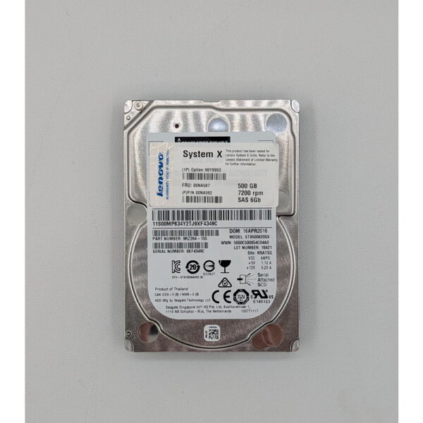 Жесткий диск ST9500620SS, 90Y8953, IBM, Seagate, 500 Гб, SAS, 2.5