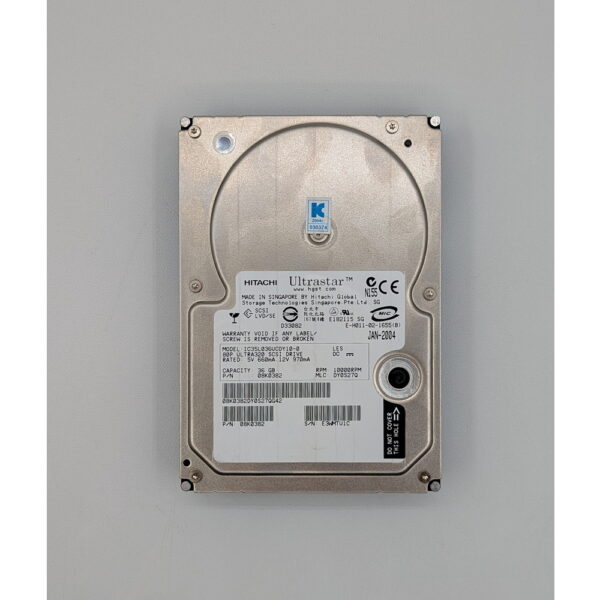 Жесткий диск IC35L036UCDY10-0, 08K0382, IBM, Hitachi, 36 Гб, SCSI, 3.5