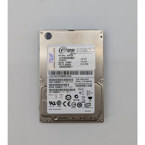 Жесткий диск ST9146803SS, 44W2194, 42D0633, 44W2200, IBM, Seagate, 146 Гб, SAS, 2.5
