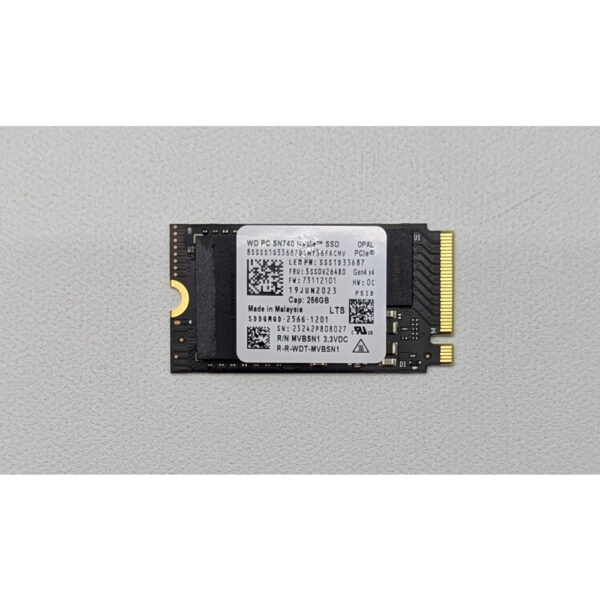 SSD диск MVBSN1, SN740, SSS1D33687, 5SS0V26480, Lenovo, 256 Гб, PCIe, M.2, 2230