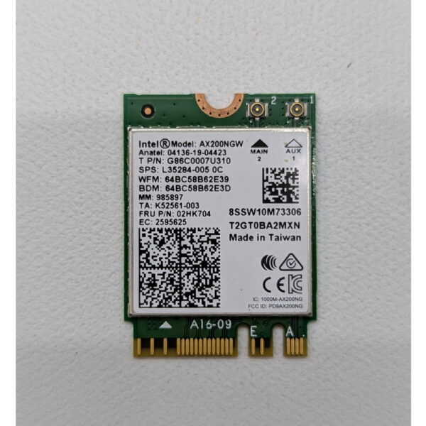 Wi-Fi модуль 02HK704, AX200NGW, Intel, Lenovo ThinkPad L15, T14, X13, T14s, P14s, C13 Yoga, L13 Yoga, ThinkBook 14, 15, 14p, 16p, Wi-Fi 6, AX200