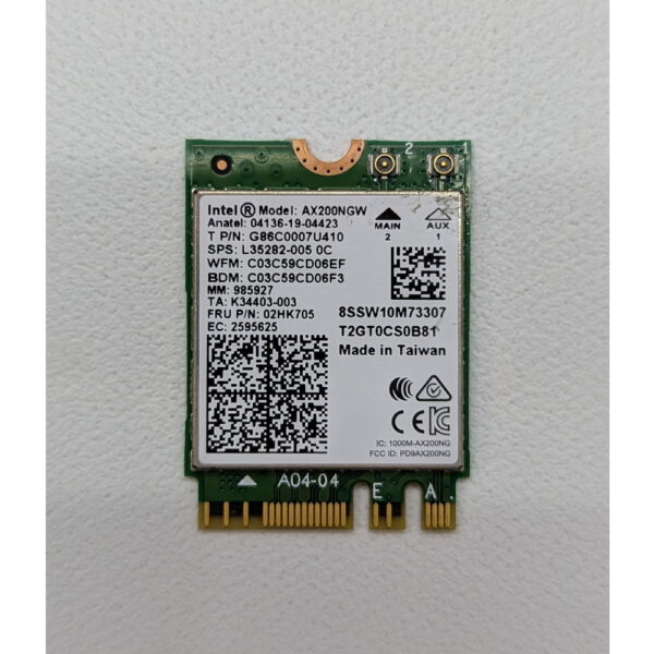 Wi-Fi модуль 02HK705, AX200NGW, Intel, Lenovo ThinkPad, 802.11ax, M.2, 2230, WiFi + Bluetooth 5.0