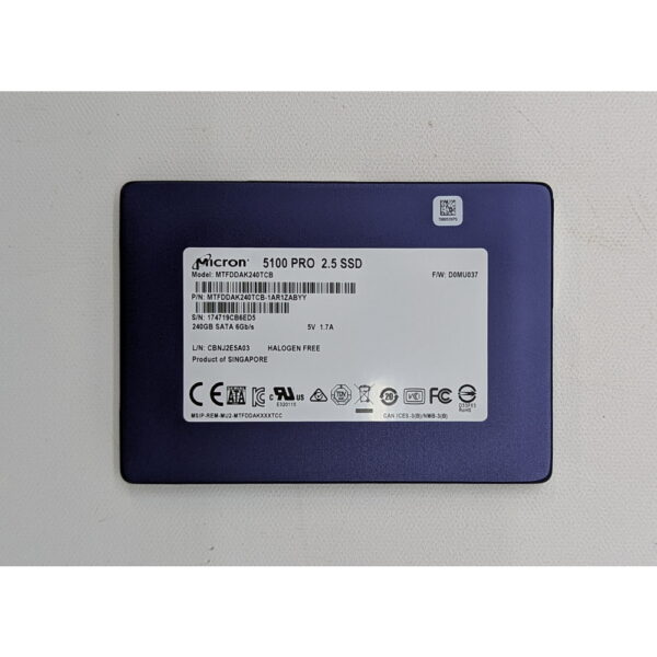 SSD диск MTFDDAK240TCB-1AR1ZABYY, Micron, 240 Гб, SATA, 2.5