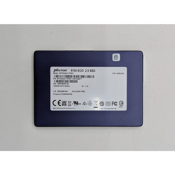 SSD диск MTFDDAK1T9TBY-1AR1ZABYY, Micron, 1.9 Тб, SATA, 2.5