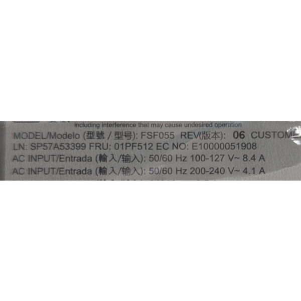 Блок питания 01PF512, FSF055, Lenovo ThinkSystem SR550, SR590, SR650, SR630, 750W — изображение 2