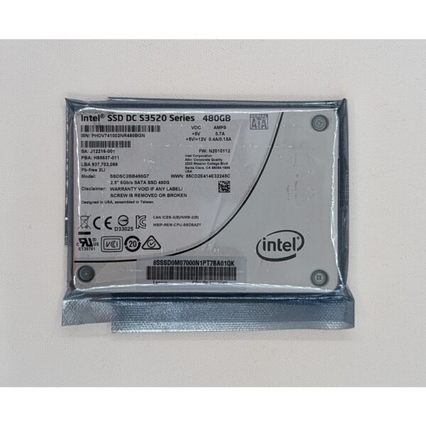 SSD диск 00HV885, SSDSC2BB480G7, Intel SSD DC S3520, Lenovo, 480 Гб, SATA, 2.5"