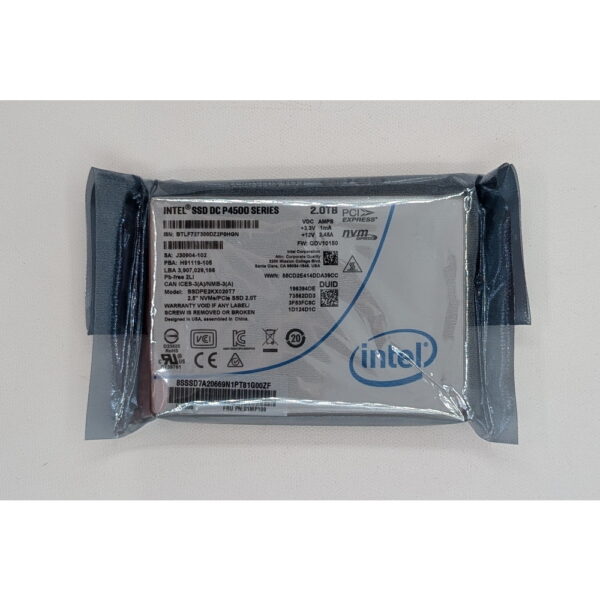 SSD диск 01MP109, SSDPE2KX020T7, Intel DC P4500, Lenovo, 2 Тб, U.2 SFF-8639 PCI-E Gen3 x4, 2.5"