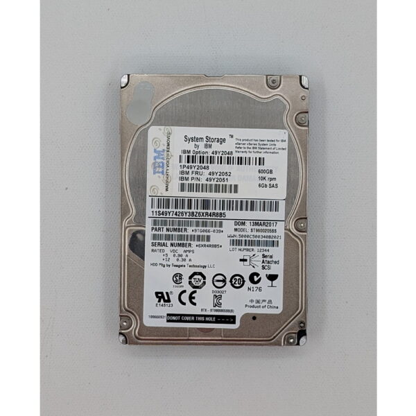 Жесткий диск ST9600205SS, 49Y2048, 49Y2052, 49Y2051, IBM, Seagate, 600 Гб, SAS, 2.5