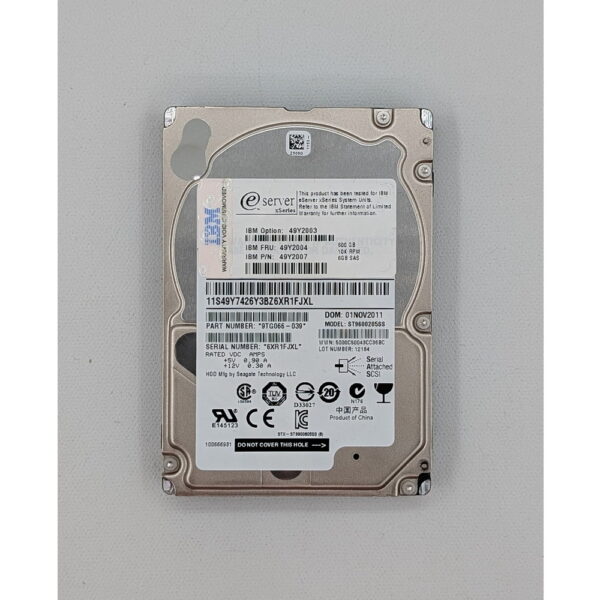 Жесткий диск ST9600205SS, 49Y2003, 49Y2004, 49Y2007, IBM, Seagate, 600 Гб, SAS, 2.5