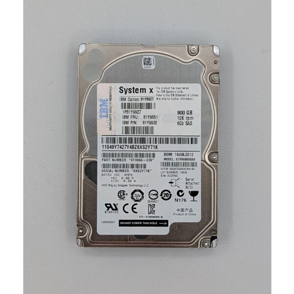 Жесткий диск ST9900805SS, 81Y9927, 81Y9651, 81Y9930, IBM, Seagate, 900 Гб, SAS, 2.5