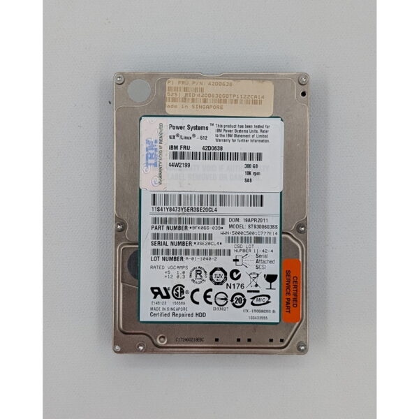 Жесткий диск ST9300603SS, 44W2199, 42D0638, IBM, Seagate, 300 Гб, SAS, 2.5