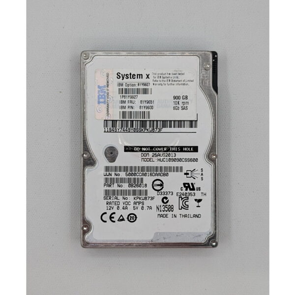 Жесткий диск HUC109090CS600, 81Y9927, 81Y9651, 81Y9930, IBM, HGST, 900 Гб, SAS, 2.5