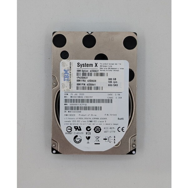 Жесткий диск WD3001BKHG, 42D0637, 42D0638, 42D06411, IBM, Seagate, 300 Гб, SAS, 2.5